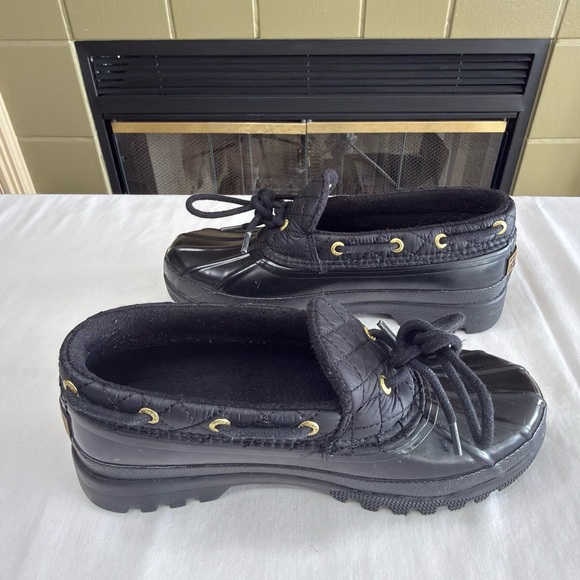 EUC Sperry Waterproof Rubber Quilted Fleece Loafers-Black-Women’s Size 6 - Picture 10 of 10